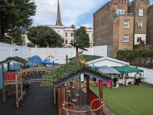 A view inside the playground